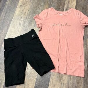 Victoria’s Secret pink shorts and short sleeve tshirt size xs